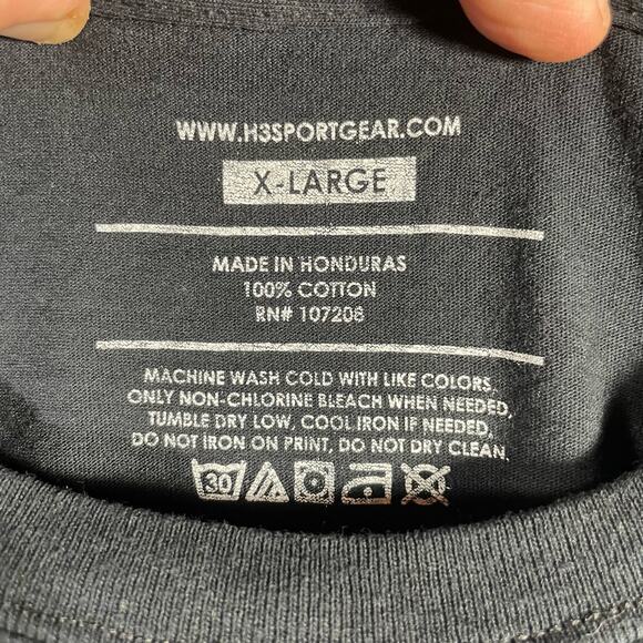 H3Sportgear Patriotic Skull Mechanic T-Shirt Men's XL Black Short Sleeve Casual - Picture 3 of 7